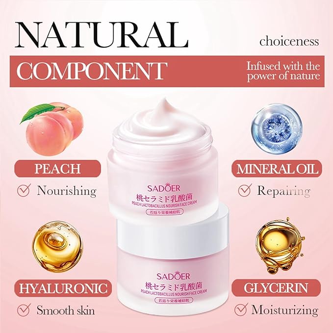 Peach Skincare Sets For Teen Girls, Complete Skin Care Routine With Facial Moisturizer, Face Cleanser, Face Mask, Peach Serum, Hand Cream & Toner, 7-In-1 Facial Skincare Set For Women