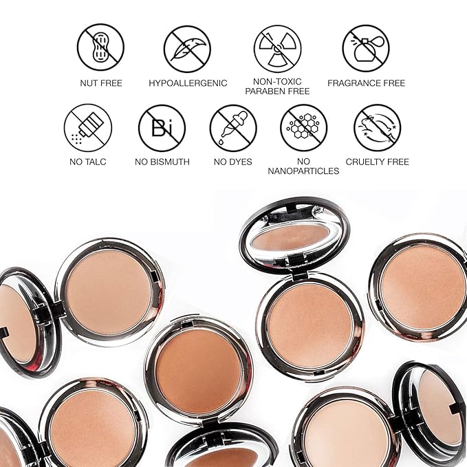 bellapierre Compact Mineral Foundation SPF 15 | Vegan & Cruelty Free Natural Makeup | Full Coverage Matte Foundation | Hypoallergenic | Oil & Talc Free - 0.35 Oz - Café