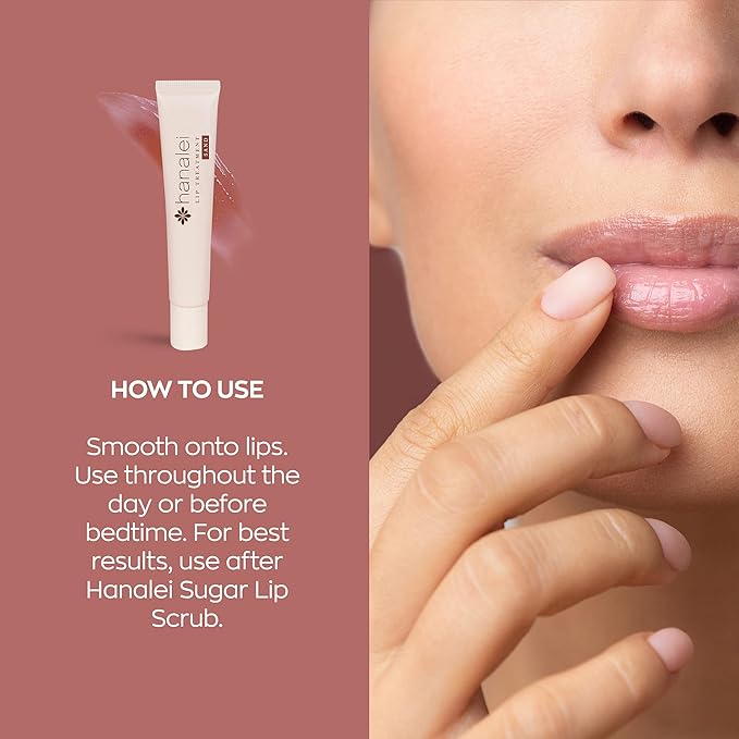 Hanalei Lip Treatment for Dry, Chapped Lips – Intensive Overnight Moisturizer with Kukui Oil, Shea Butter & Grapeseed Oil – Hydrating Balm for Healing Cracks – Natural Nude Tint, 15g – Cruelty-Free