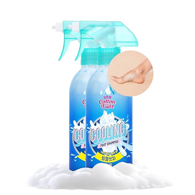 Cotton Foot - Foot Shampoo Soap (Menthol Cooling, 13fl oz*2, Pack of 2) - Refreshing Cleanse Spray, Deodorizing Foot Care Wash. Foaming Wash, Easy to Use