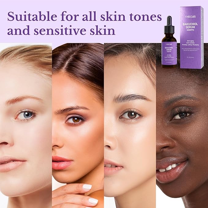 Bakuchiol Retinol Serum for Face, Retinol Alternative for Sensitive Skin with Vitamin E, Hyaluronic Acid, Collagen, Serum for Anti-Aging, Wrinkle Reduction Skin Firming & Smoothing 1 oz