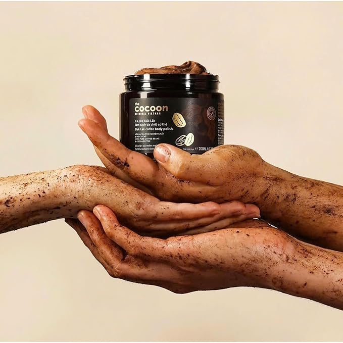 Cocoon Dak Lak Coffee Body Polish with Refill Bag. 100% Vegan Exfoliating Scrub for Smooth & Glowing Skins | Reduce Stretch Marks, Acne & Cellulite | Gift for Coffee Lovers (27 fl oz)