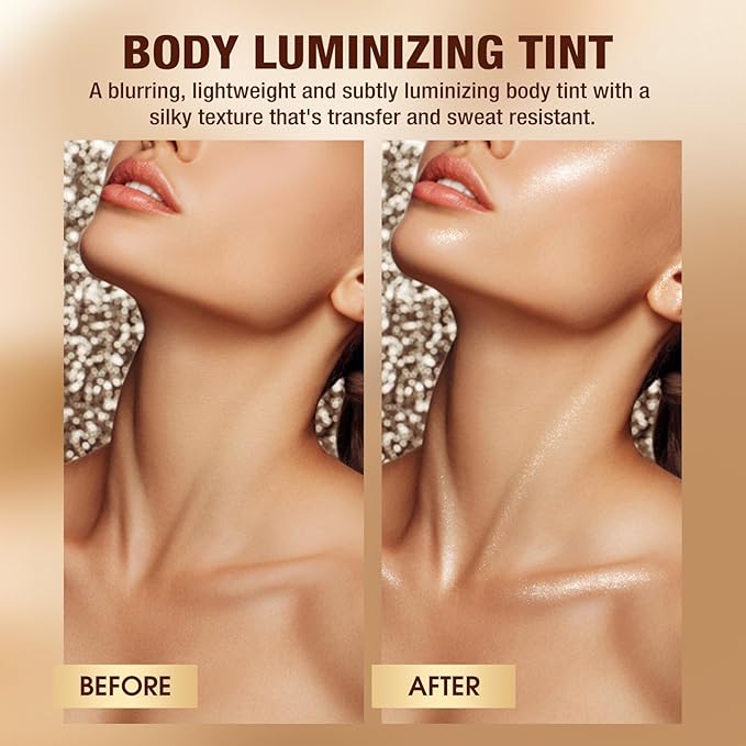 URQT Highly Pigmented Liquid Contour Highlighter - Built-in Sponge Tip Sculpted Complexion Wand Contour Natural Weightless Buildable Highlighters Contour Contouring Bronzer (#03 LIQUID GOLD)