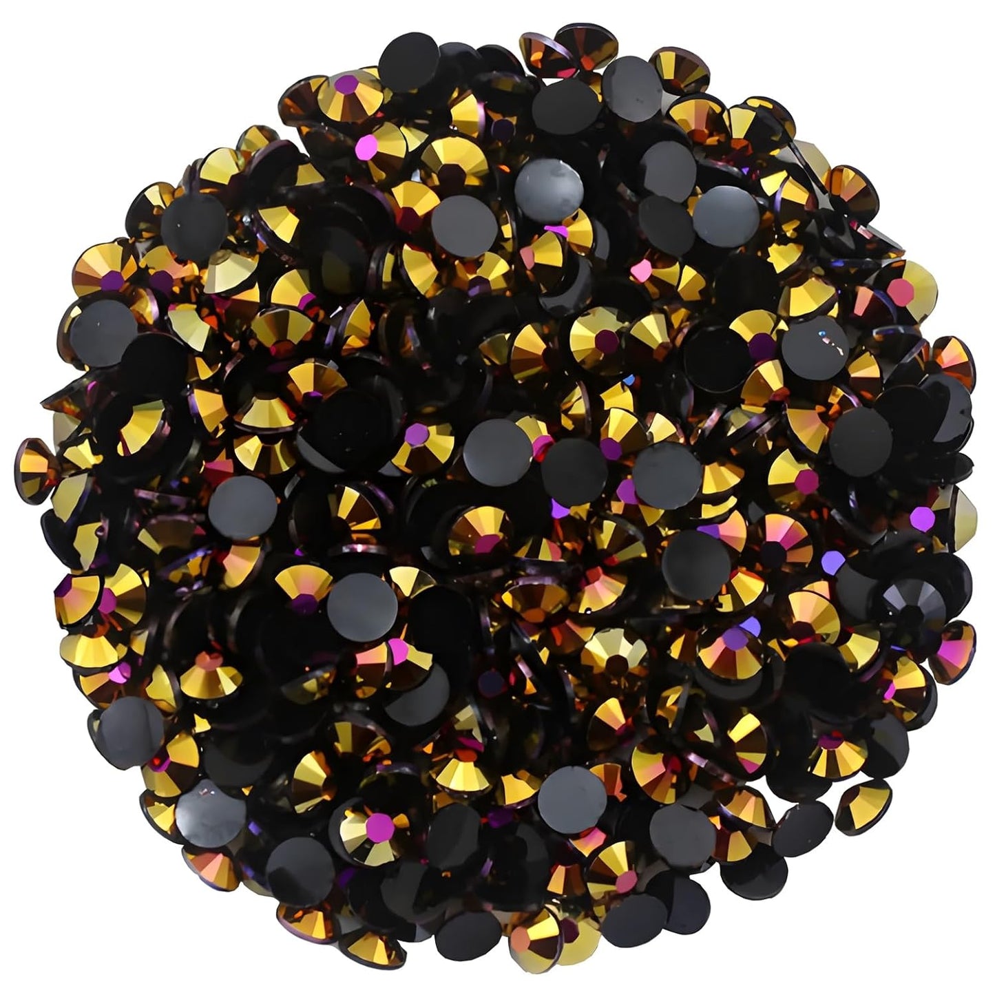 2250 Pcs SS16 4mm AB Flatback Rhinestones for Nails Art Crafts Glitter Round Shine Gems Crystals DIY Clothes Shoes （Black-Bottom RoseRed AB）