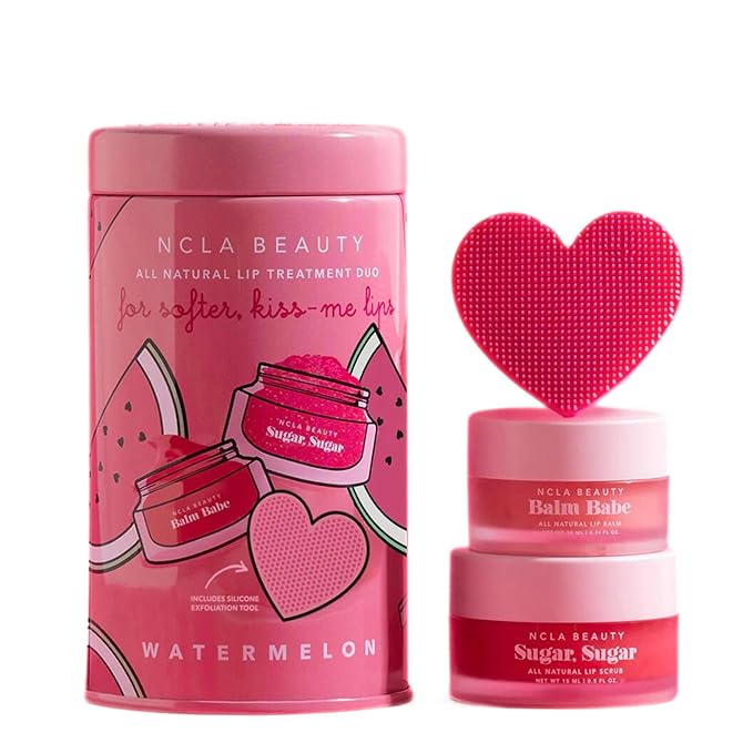 NCLA - Lip Care Set + Lip Scrubber | Clean, Natural, Non-Toxic Beauty (Watermelon)