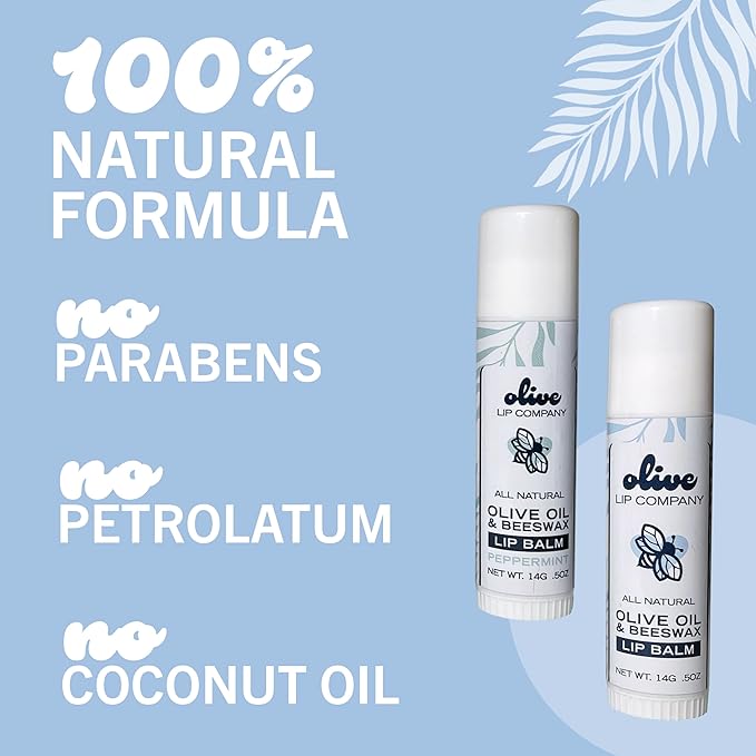 Hydrating Beeswax Lip Balm with Natural Olive Oil and Mango Butter, 0.5 oz. Tube, Clear Long Lasting Moisturizer for Dry, Cracked, Chapped Lips, Hydrating Skincare for Women, Men, Kids