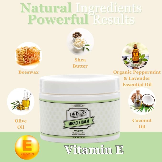 Dr. Doug's Original Miracle Balm – Hydrating, All-Natural & Toxin-Free Skin Care | Organic, Handmade Balm for Dry, Itchy Skin | Cruelty-Free & Paraben-Free Formula