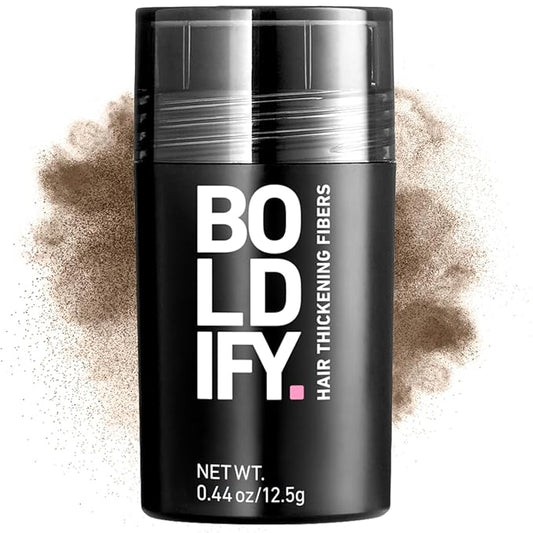 BOLDIFY Hair Fibers (12.5g) - Fill In Thinning and Fine Hair for an Instantly Fuller, Thicker Look - 14 Shades for Women & Men - Light Brown