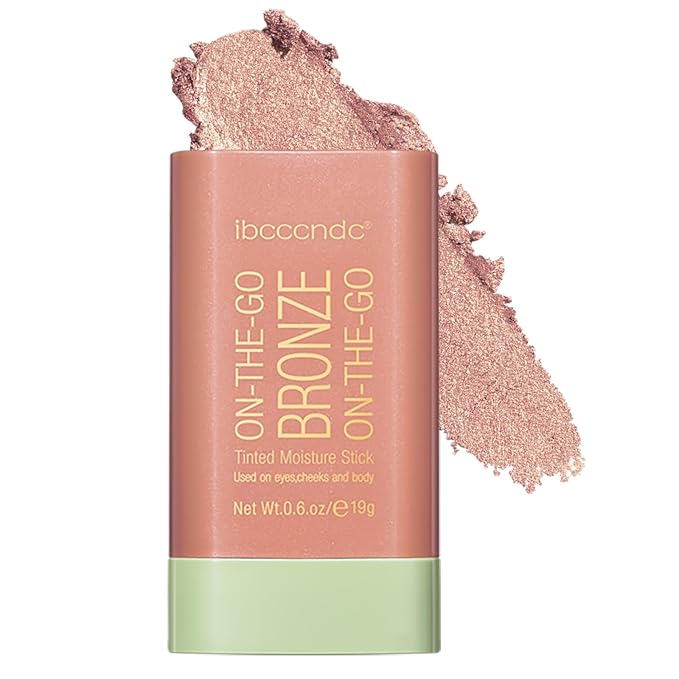 Cream Bronzer Stick,Contour Stick Facial Contouring Stick,Long Lasting Highlighter Waterproof Highlight Makeup,Buildable Shimmer Sparkle Face Bronzer Face Shaping,02 Soft Glow