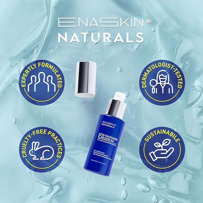 Niacinamide Serum 15% for Face – Dark Spot Corrector, Pore Minimizer, Oil & Blemish Control, Brightening & Hydrating with Vitamin C, B5, Peptides & Hyaluronic Acid – 1.7 Fl Oz