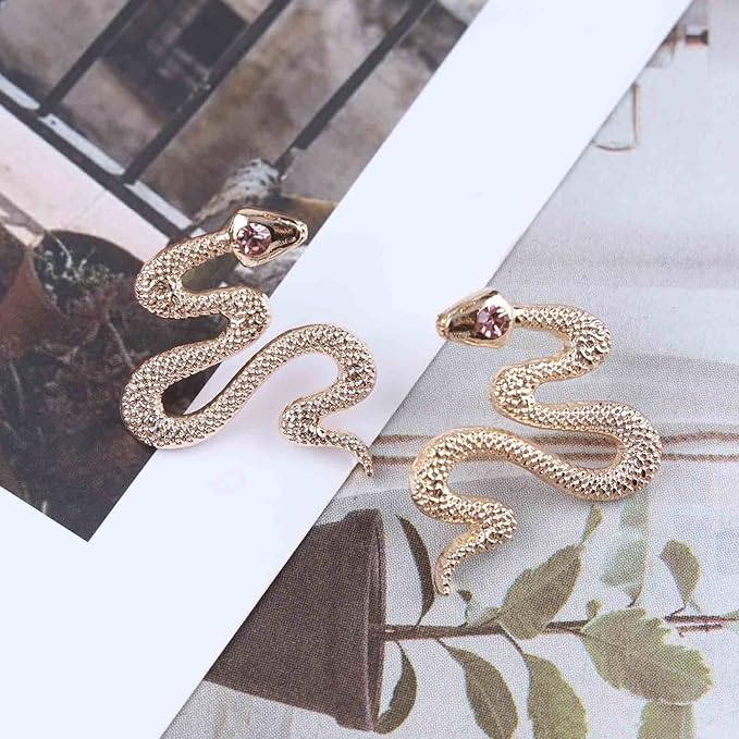 Vintage Snake Stud Earrings Gold Snake Drop Earrings Gothic Serpent Earrings Punk Viper Cobra Earrings Jewelry for Women and Girls