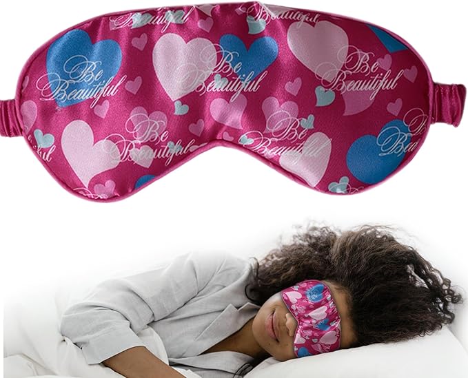 Luxury Sleep Mask – Soft, Lightweight & Ultra Comfort-Perfect for Light Blocking Wake up Radiant (Pink, Elastic Band Strap)