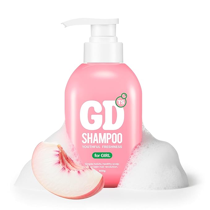 TS GD Shampoo for Girls | Korean Teen Shampoo with Upgraded Probiotics | Anti-Dandruff & Itchy Scalp Relief | Pink Peach Allergy-Free Fragrance | Sulfate-Free (13.53 fl oz, 400ml)