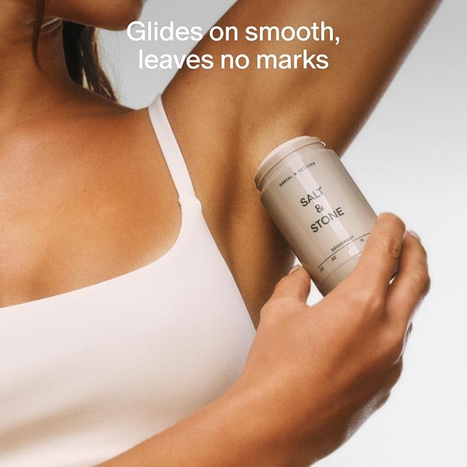 SALT & STONE Aluminum Free Deodorant | Extra Strength 48 Hour Protection for Women & Men | Made with Seaweed Extracts, Shea Butter & Prebiotics (Trio Set)