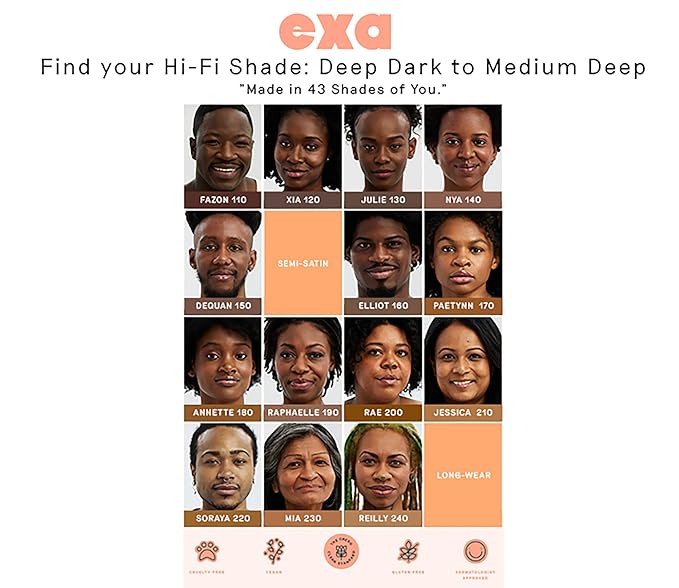 Exa Beauty - Natural High Fidelity Foundation | Clean, Vegan, Cruelty-Free Makeup (Hannah 490)