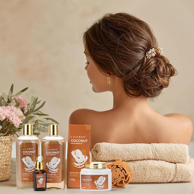 Mothers Day Gifts for Mom - 7Pcs Luxury Bath & Body Gift Basket Set for Women & Men, Perfect Gift with Bath Bomb | Christmas, Father's Day, Birthday Gifts for Her & Him, All Occasion Holiday Present