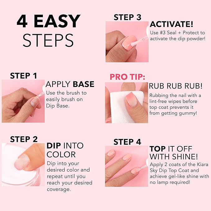 Kiara Sky Long Lasting Nail Dip Powder Pink Tones 1 oz, Rural St. Pink