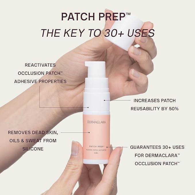 Dermaclara Face Patches Kit - Anti Wrinkle Patches for Forehead, Smile Lines, Silicone Anti-Wrinkle Frown Line Treatment, Up to 30 Uses - 1 Forehead, 2 Mouth, 2 Eye, 1 Neck & 1 Patch Prep Cleanser