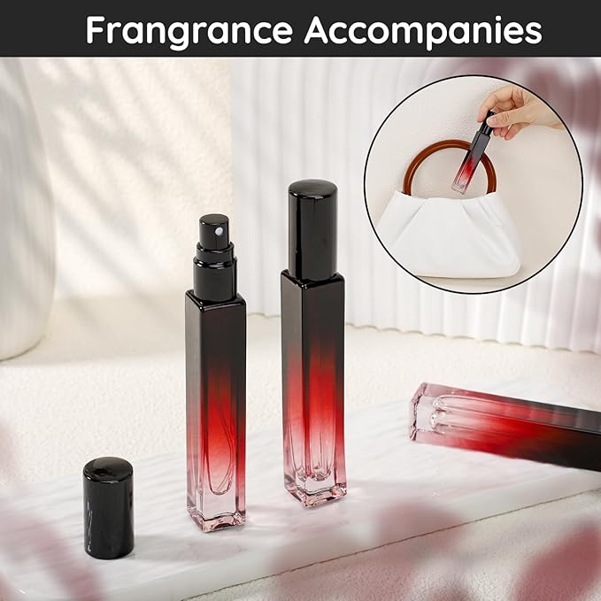 Segbeauty Travel Perfume Bottle Refillable, 2pcs 10ML Mini Glass Perfume Bottles Empty, Portable Cologne Spray Bottle Small Toiletries Cosmetic Supplies Sample Container Atomizer Travel Essential
