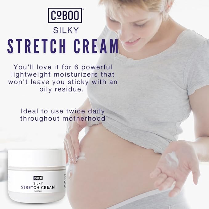 Silky Stretch Cream | Stretch Mark Cream for Pregnancy | Postpartum Essentials for Skincare | Helps Reduce Stretch Marks