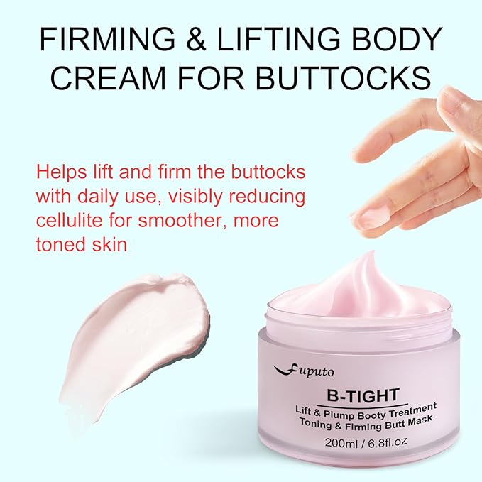 B-TIGHT Body Cream, 200ml Leave-On Booty Enhancing Mask, Firming & Moisturizing Cream, Leave-On Cellulite Mask - Improves Skin Tightness in Buttock Area, Lift sagging skin - 6.76 oz