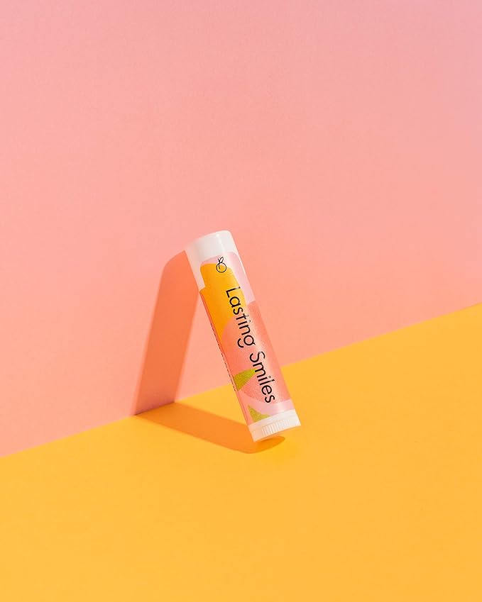 Organic Lip Balm - Peach Blossom 4 Pack - Same Day Therapy for Chapped Lips - Best Lip Balm for Soft Lips