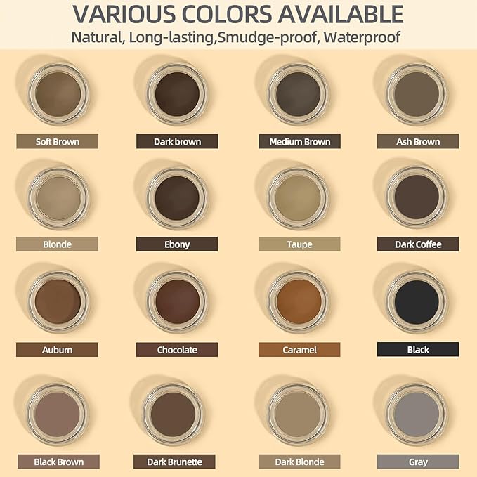 Eyebrow Pomade - Waterproof Brow Pomade for Long-lasting Results,Smudge Proof and Sweat Resistant Formula,Natural Eyebrow Makeup for All Skin Types and Tones - Dark Brown