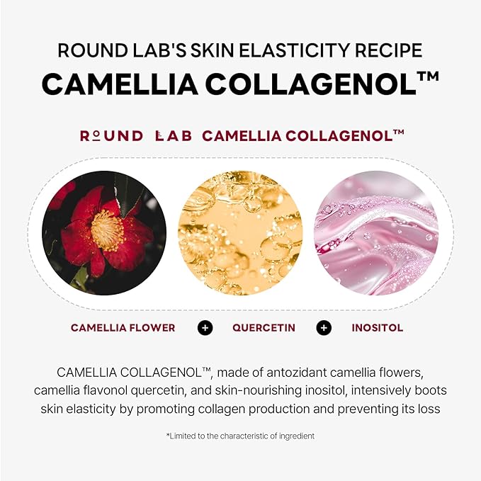 ROUND LAB Camellia Deep Collagen V Lifting Gel Mask 1ea | Double-chin Mask, Instant Cooling & Depuffing, Face Toning Belt, Collagen V-line, Improves Sagging Skin, Lifting & Firming 10g/0.35oz
