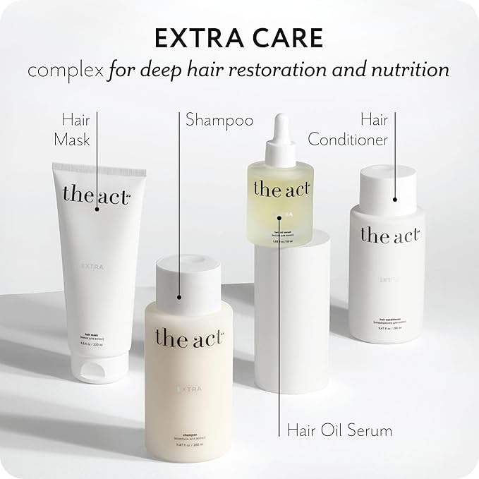 The Act Hair Oil for Dry & Frizzy Hair – Leave-In Lightweight Treatment with Argan, Coconut & Castor Oil – Non-Greasy Finish – 1.69 fl oz