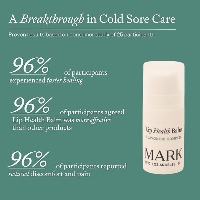 Lip Health Balm - Daily Cold Sore Relief & Recovery - Powered by 5 Plant Flavonoids & XDF Technology - Lightweight Hydrating Barrier Support for Lips - Soothing, Nurturing Formula, 5g