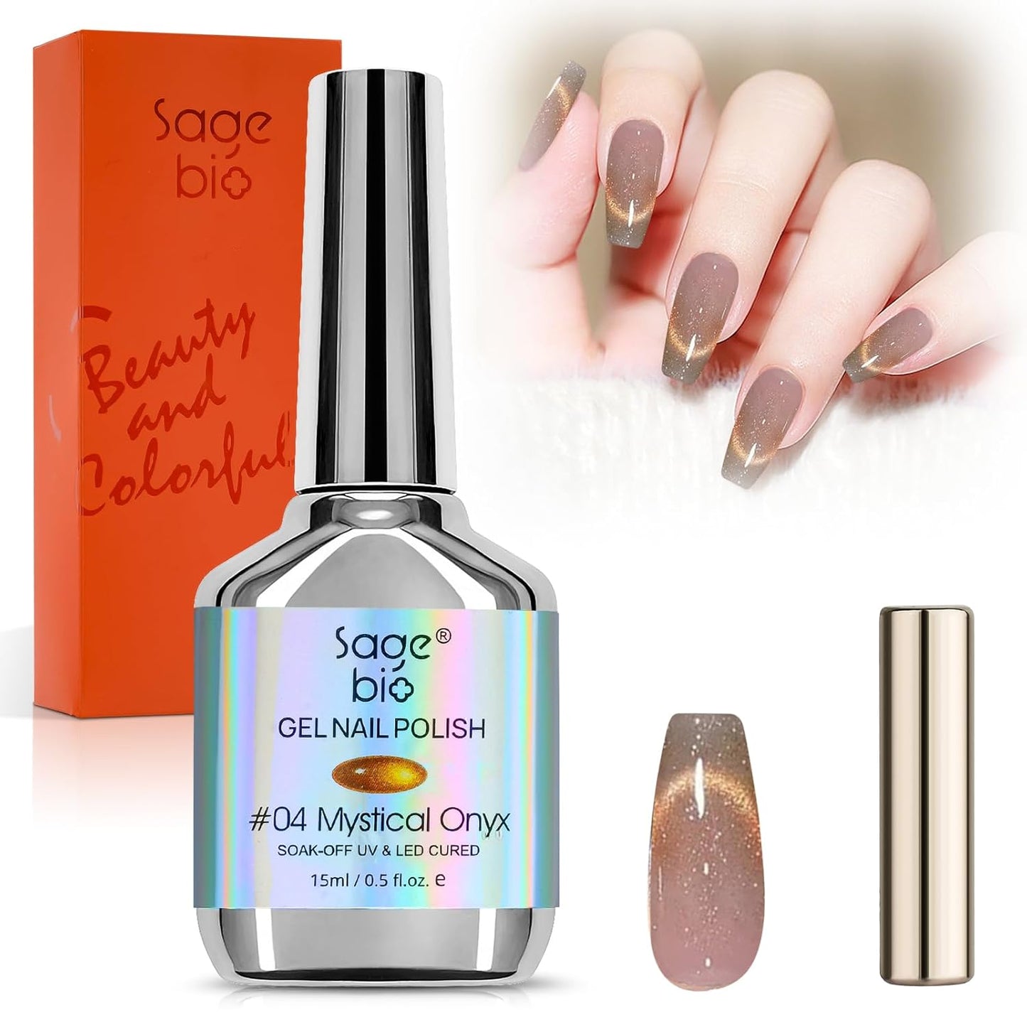 Cat Eye Gel Nail Polish 8ml, Long-Lasting Magnetic Cat Eye Gel 13