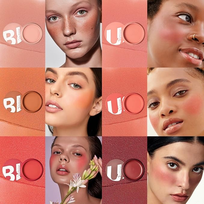 MAEPEOR Cream Blush 9 Color Smooth High-Pigmented Buildable Face Blush Long-Lasting Natural Look Face Blush for Cheeks (Color 08)