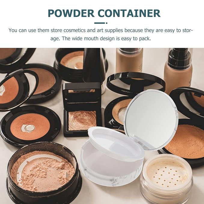 EXCEART Makeup Powder Container Pressed Powder Box 2Pcs Compact Cosmetic Powder Containers Makeup Empty Loose Powder Boxes (Assorted Color) Makeup Powder Puff