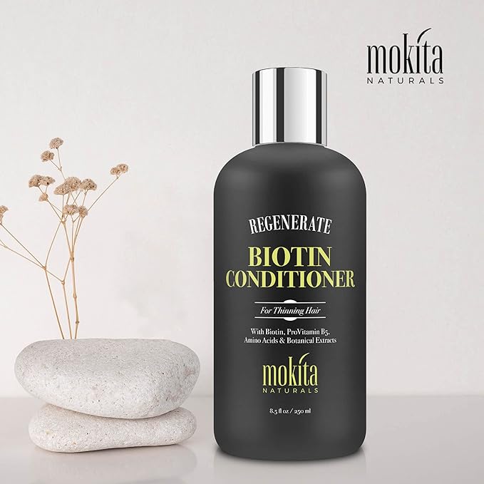 Conditioner with Biotin, ProVitamin B5 and Amino Acids for Repair Treatment and Deep Moisturizing for All Hair Types - Detangle, Protect and Support New Hair Growth - 8.5 Ounces