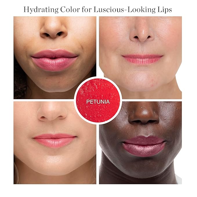 Ogee Tinted Sculpted Lip Oil - Lip Stain Made with 100% Organic Coconut Oil, Jojoba Oil, and Vitamin E - Best as Lip Balm, Lip Color or Lip Treatment - PETUNIA (Sheer Blush)