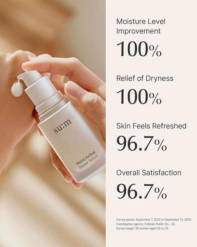SU:M Micro-Active Repair Serum Set (3-piece set) - Hydrating and Calming Korean Skincare Serum for Sensitive and Acne-Prone Skin, Reduces Pores and Enhances skin tone