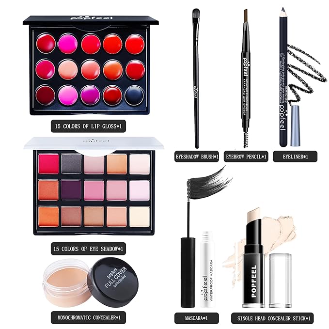 Professional Makeup kit for women, Makeup kits for teenagers 14-16, All in one Makeup set, Kit de maquillaje para mujer(8 PCS)