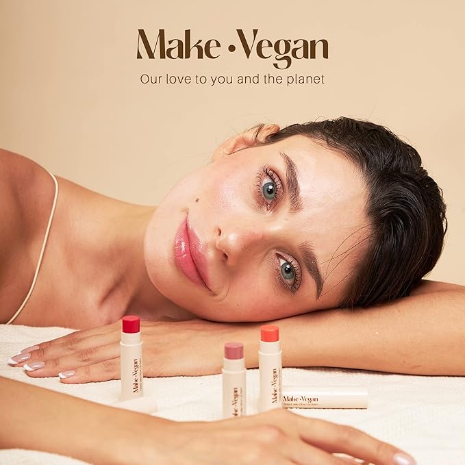 Vegan Tinted, Lip Moisturizer Gifts Sets & Hydrating Lip Balm Set, Natural Lip Balm for Dry Cracked with Argan Oil, Sunflower Oil and Hyaluronic, Not Tested on Animals (3 Packs)