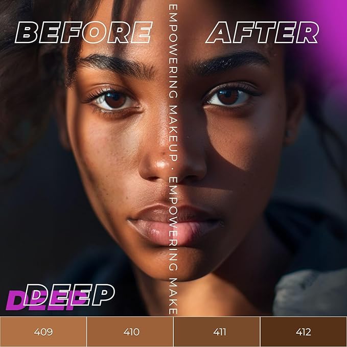 LAMEL OhMy Clear Face Full Coverage Foundation - Acne Coverage - Salicylic Acid & Tea Tree Extract - Dewy & Flawless Finish - Sensitive Skin Care - Organic & Oil-Free - 410, 1.35 fl.oz