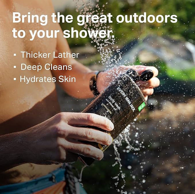 Every Man Jack Men’s Hydrating Body Wash for All Skin Types - Cleanse and Hydrate Skin with Naturally Derived Marine Extracts, Coconut Oil, and a Sea Minerals + Citron Scent - 33.8 fl. oz. - 2 Bottle