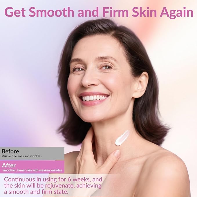 Neck Firming Creams for Tightening and Firming, Moisturizer Face Cream with Collagen, Hyaluronic Acid, Day & Night Anti-Aging Skin Tightening Cream Neck, Décolleté & Face – 1.7Fl Oz