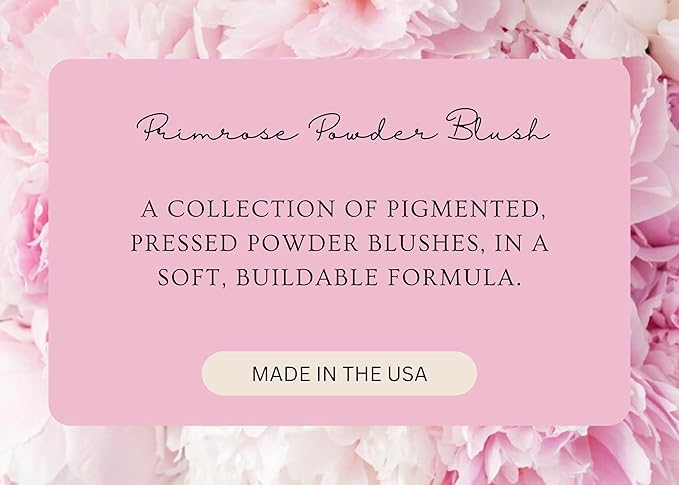 PRIMROSE POWDER BLUSH, Pressed Blush Face Makeup, Buildable Formula, Smooth Finish, Paraben Free, Made in the USA 0.11 oz. (Apricot)