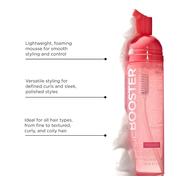Style Factor EDGE BOOSTER Extra Strength Setting Mousse – Frizz Control, Extra Volume, and Conditioning – 6.4oz Green Beryl Mousse for Curly Hair