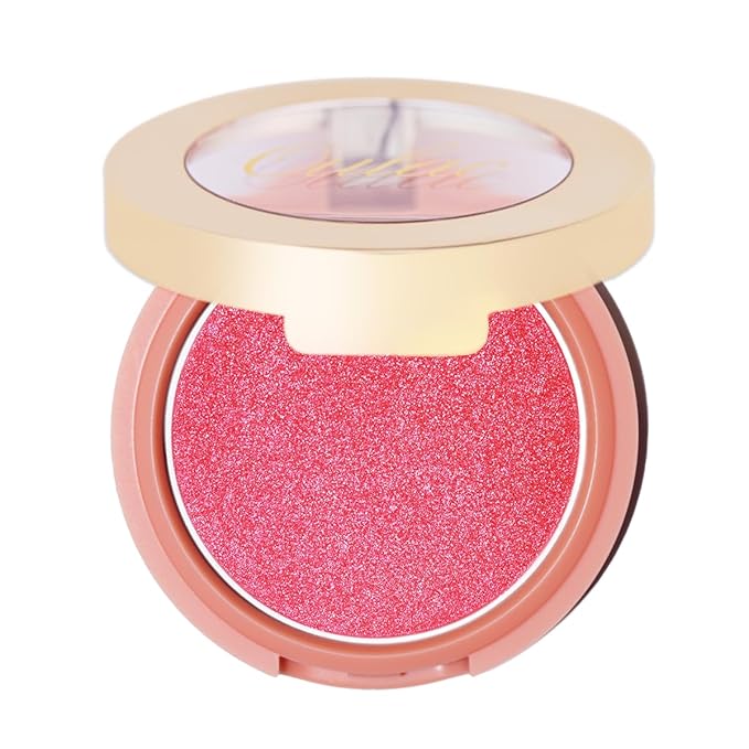 Oulac Luminisers Powdery Blusher for Cheeks Face Glow,Brighten Skin As Highlighter Makeup, Shimmer Blusher,Buildable and Vegan Cosmetics,4.8g F11 Heat On