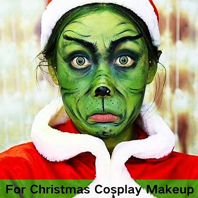 MEICOLY Lime Green Face Body Paint Stick,St Patricks Day Accessories,Light Green Face Paint,Hunting Camo Paint,Halloween SFX Cosplay Witch Makeup for Kids and Adults,Eye Black Stick