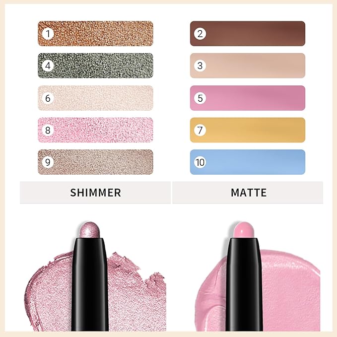 Erinde Waterproof Eyeshadow Stick, Cream Eye Shadow Stick, Long-Lasting, Crease-Proof, Cream to Powder Buildable & Blendable Eye Shadow Pencils Crayon, Vegan & Cruelty-Free, 04 Bottle Green