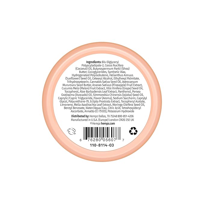 Hempz Hydrating Lip Sleeping Mask - Sweet Pineapple & Honey Melon (.95 Oz.) | Overnight Hydrating Lip Balm for Dry Lips, Lip Repair, Chapped Lip Treatment & Nourishment for Women