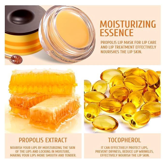 4Pcs Honey Lip Mask Pot, Moisturizing Honey Lip Masks