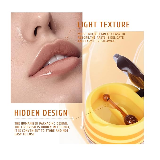 4Pcs Honey Lip Mask Pot, Moisturizing Honey Lip Masks