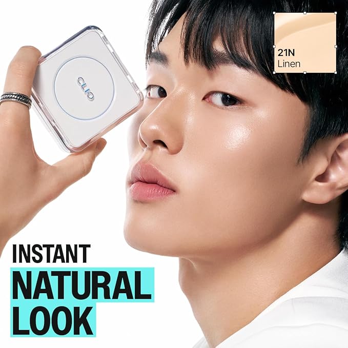 CLIO Kill Cover Founwear Cushion The Original – 20 Shades, Buildable Light to Medium Coverage, Natural Finish, Korean Makeup Foundation, Long-Lasting Skin Fit, 21N Linen